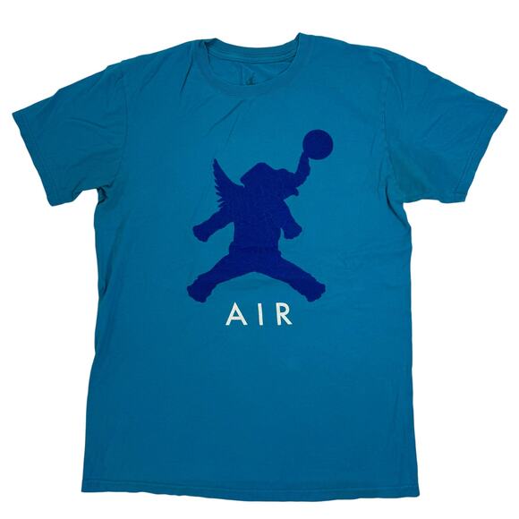 Nike Jordan Air Retro Blue T-Shirt Men’s M Elephant Dunking Basketball - Picture 1 of 7